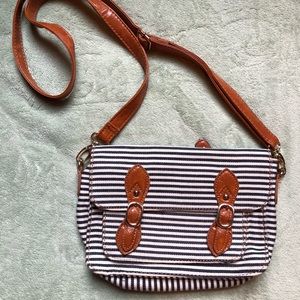 Navy and white stripe crossbody